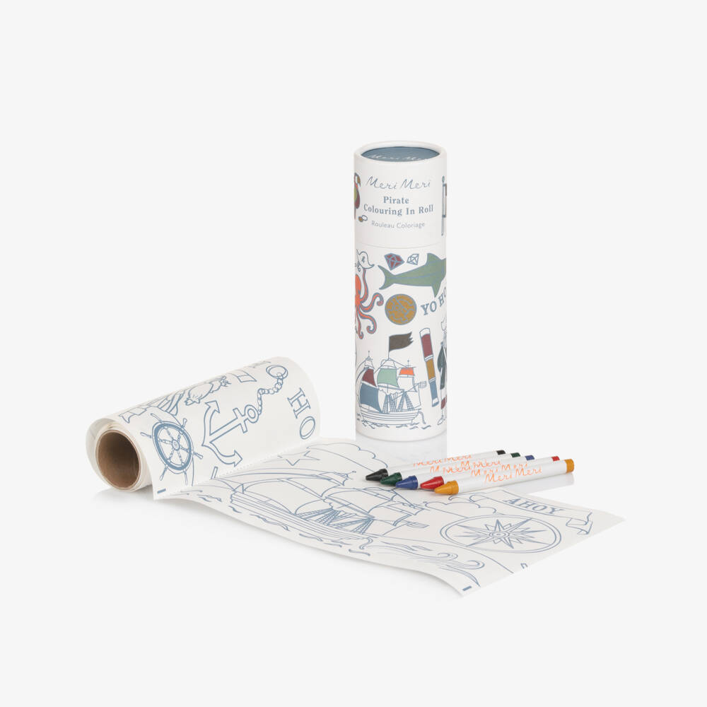 Meri Meri-Colouring Roll & Wax Crayons Pirate Set | Childrensalon
