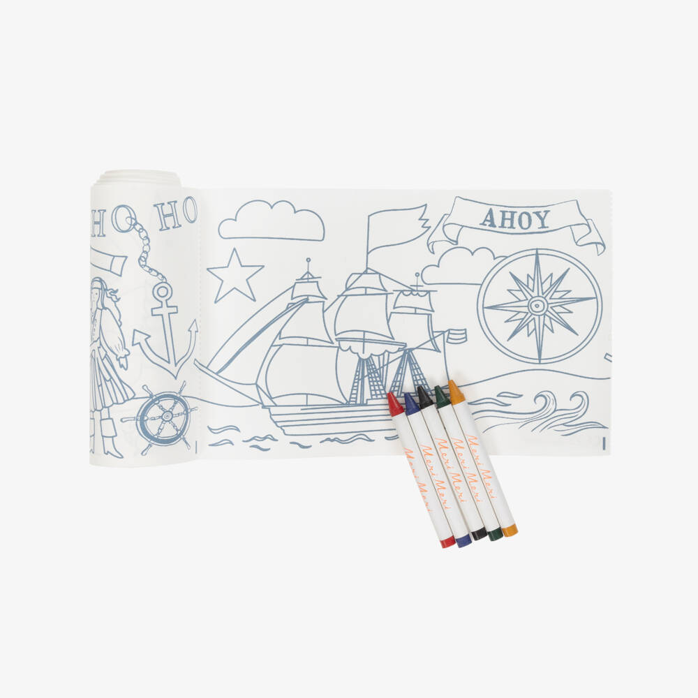 Meri Meri-Colouring Roll & Wax Crayons Pirate Set | Childrensalon