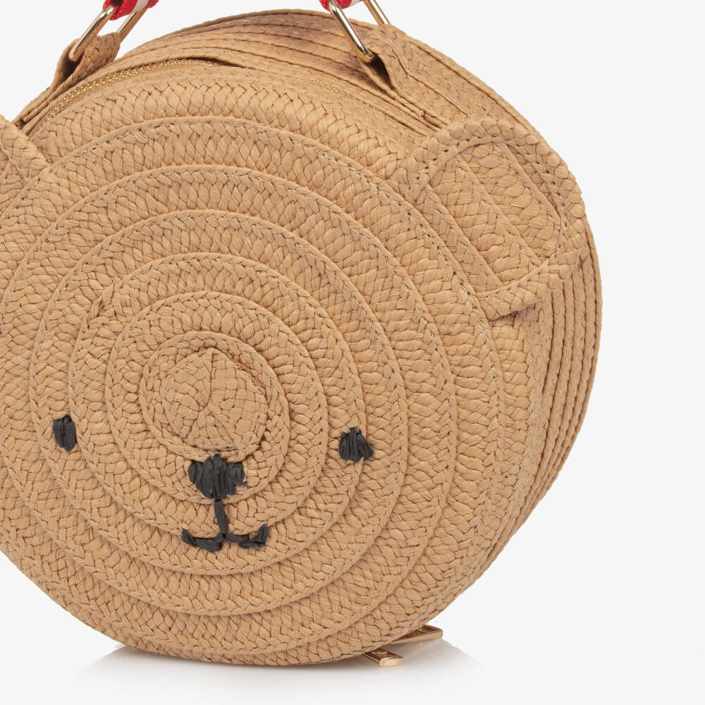 Meri Meri-Girls Beige Round Bear Bag (22cm) | Childrensalon