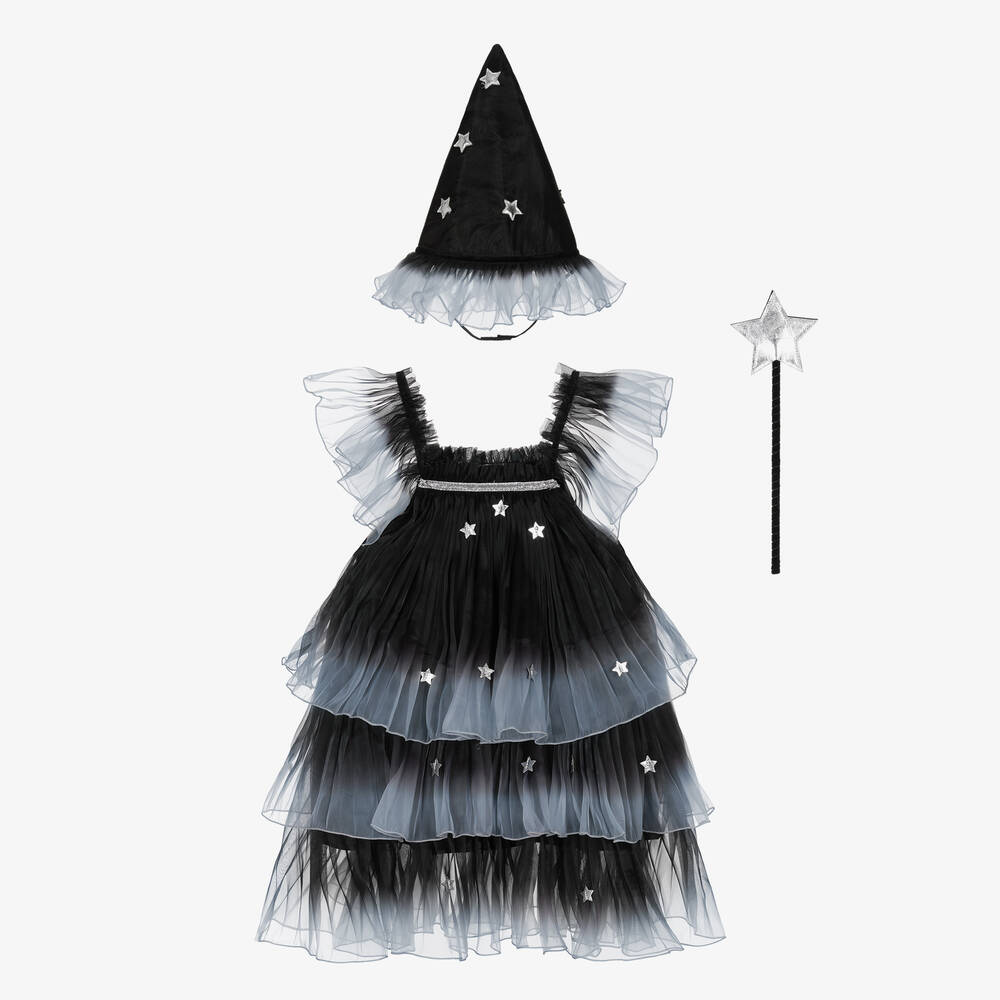 Meri Meri-Girls Black Organza Witch Costume | Childrensalon