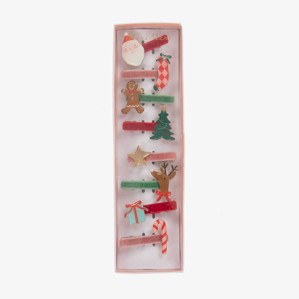 Meri Meri-Girls Festive Hair Clips (8 Pack) | Childrensalon