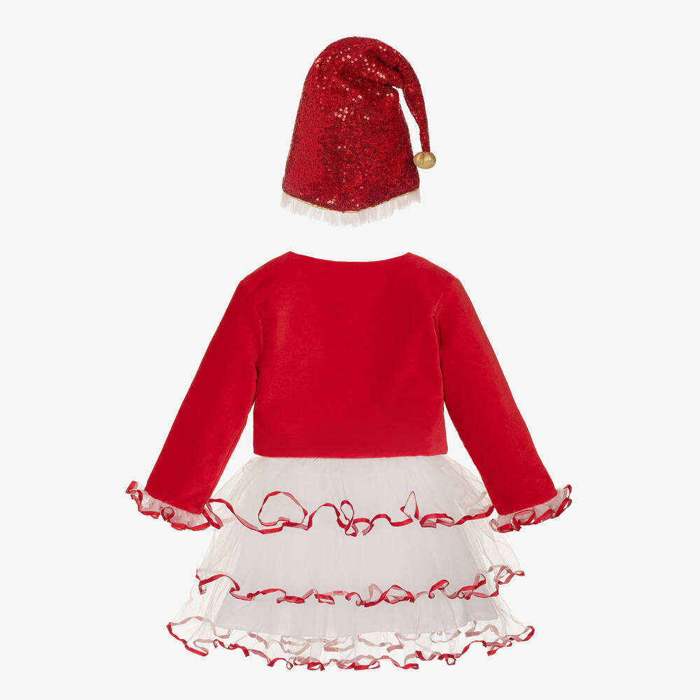 Meri Meri-Girls Red Santa's Little Helper Costume | Childrensalon