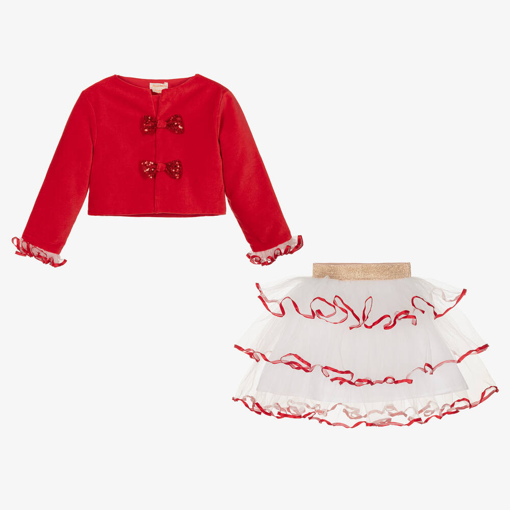 Meri Meri-Girls Red Santa's Little Helper Costume | Childrensalon