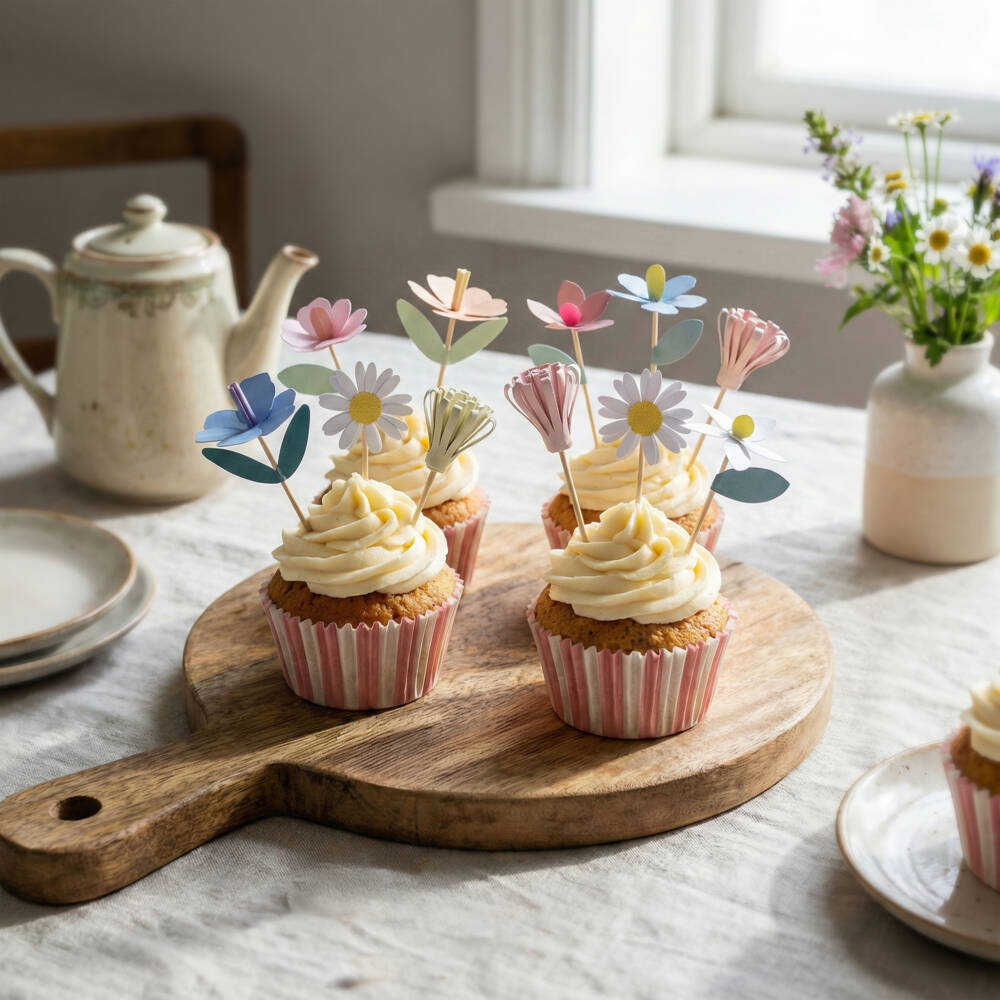 Meri Meri-Pink & Blue Flower Garden Cupcake Kit | Childrensalon