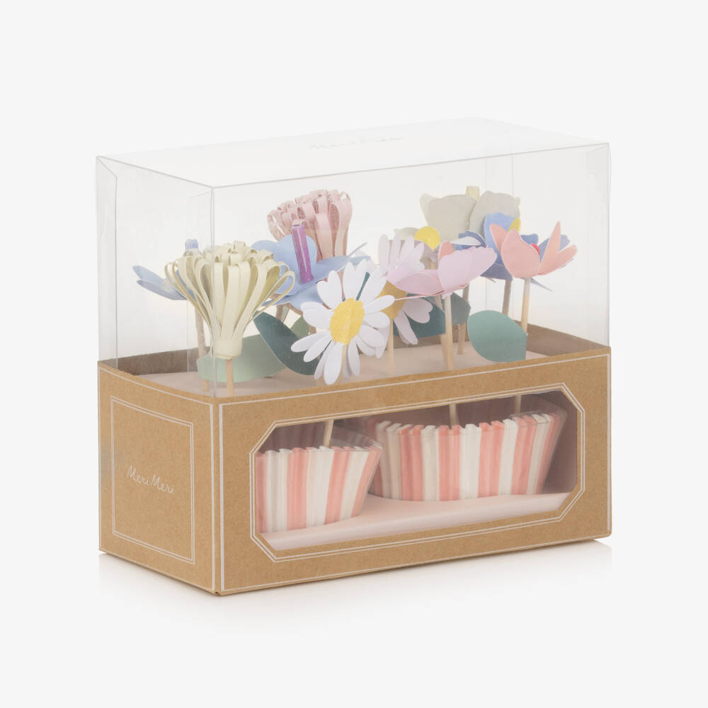 Meri Meri-Pink & Blue Flower Garden Cupcake Kit | Childrensalon