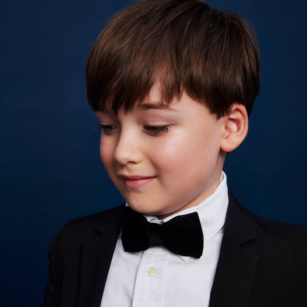 Milledeux-Black Velvet Bow Tie (10cm) | Childrensalon
