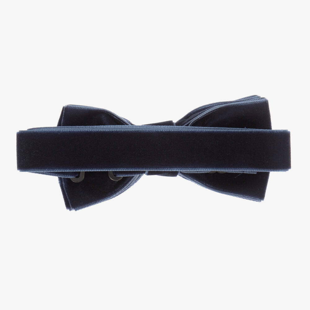 Milledeux-Blue Velvet Bow Tie (10cm) | Childrensalon