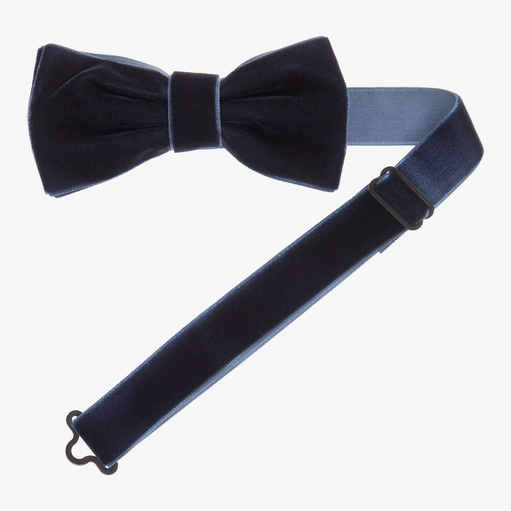 Milledeux-Blue Velvet Bow Tie (10cm) | Childrensalon
