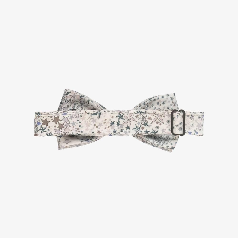 Milledeux-Boys Ivory Star Print Bow Tie (10cm) | Childrensalon