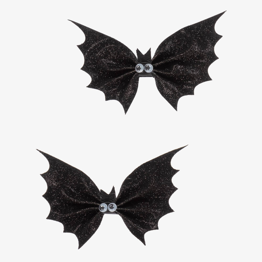 Milledeux-Girls Black Bat Hair Clips (2 Pack) | Childrensalon