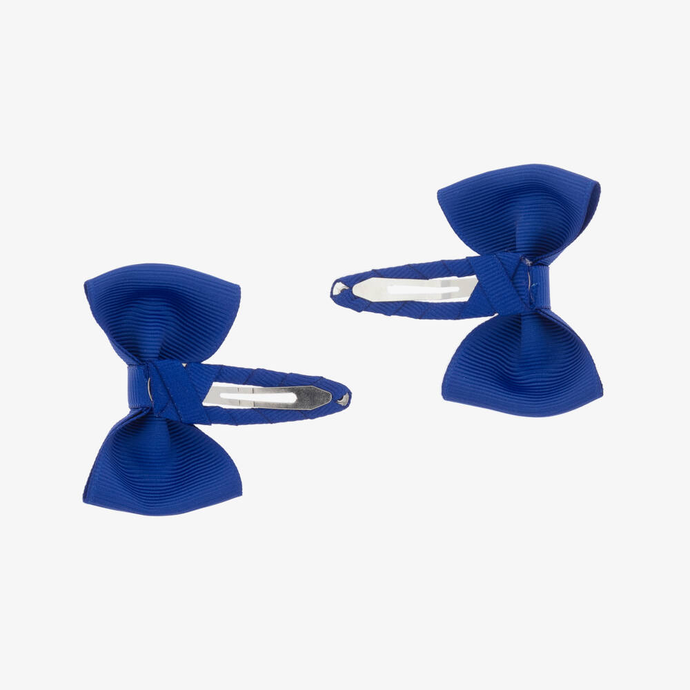 Milledeux-Girls Blue Bow Hair Clips (2 Pack) | Childrensalon