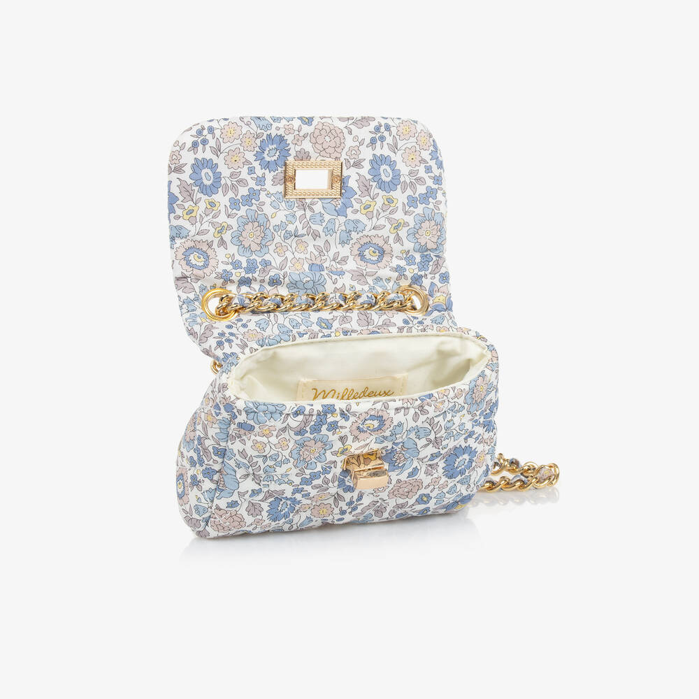 Milledeux-Girls Blue Liberty Print Chain Bag (12cm) | Childrensalon