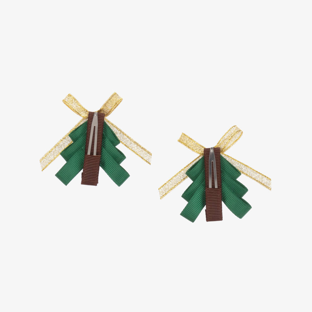 Milledeux-Girls Festive Tree Hair Clips (2 Pack) | Childrensalon