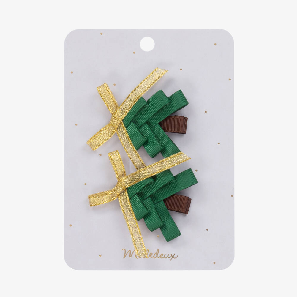 Milledeux-Girls Festive Tree Hair Clips (2 Pack) | Childrensalon