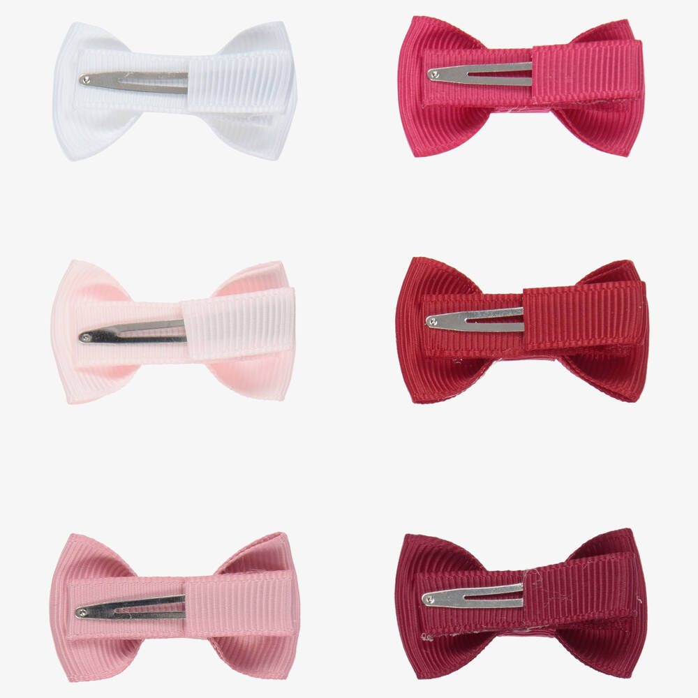 Milledeux-Girls Grosgrain Bow Hair Clips (6 Pack) | Childrensalon
