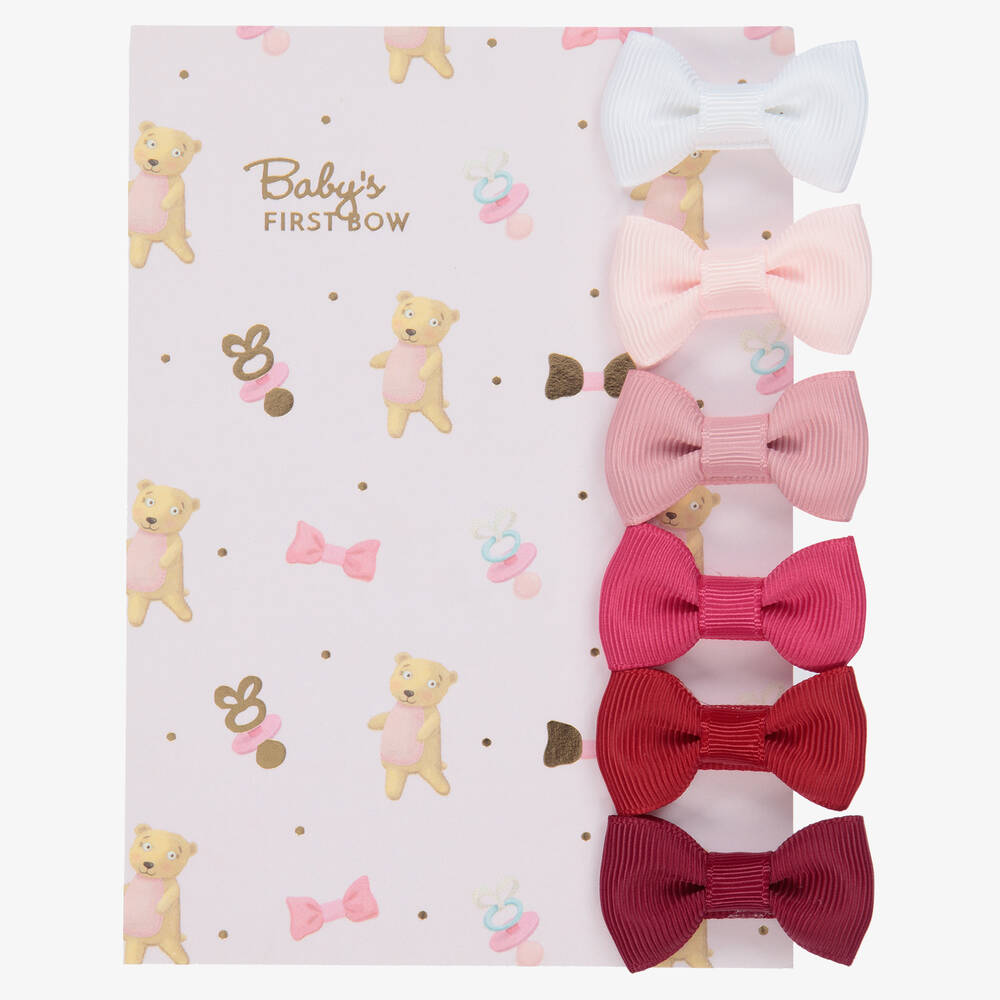 Milledeux-Girls Grosgrain Bow Hair Clips (6 Pack) | Childrensalon