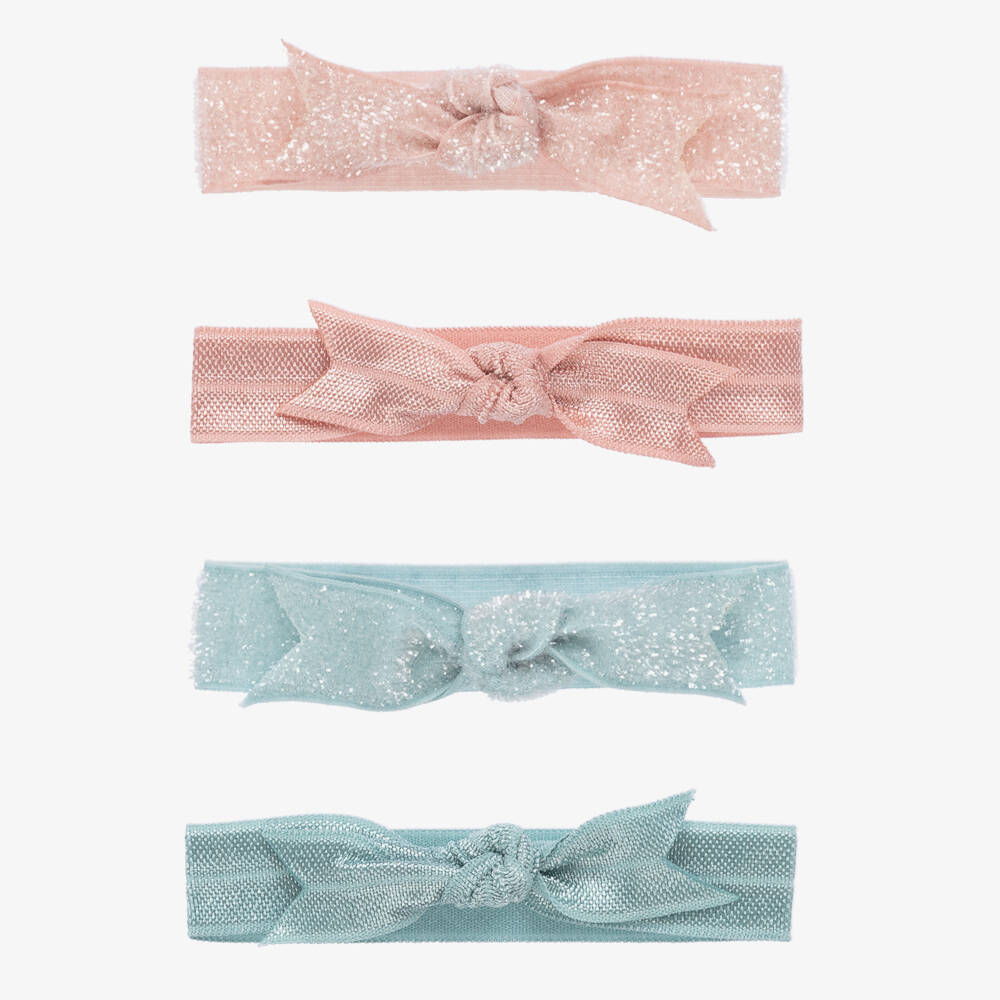 Milledeux-Girls Pink & Blue Hair Elastics (4 Pack) | Childrensalon