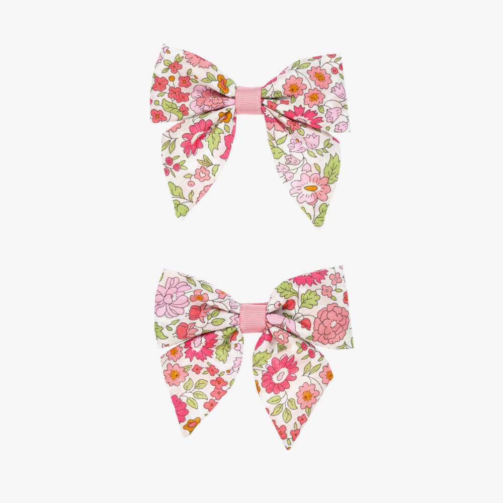 Milledeux-Girls Pink Liberty Fabric Hair Clip (2 Pack) | Childrensalon