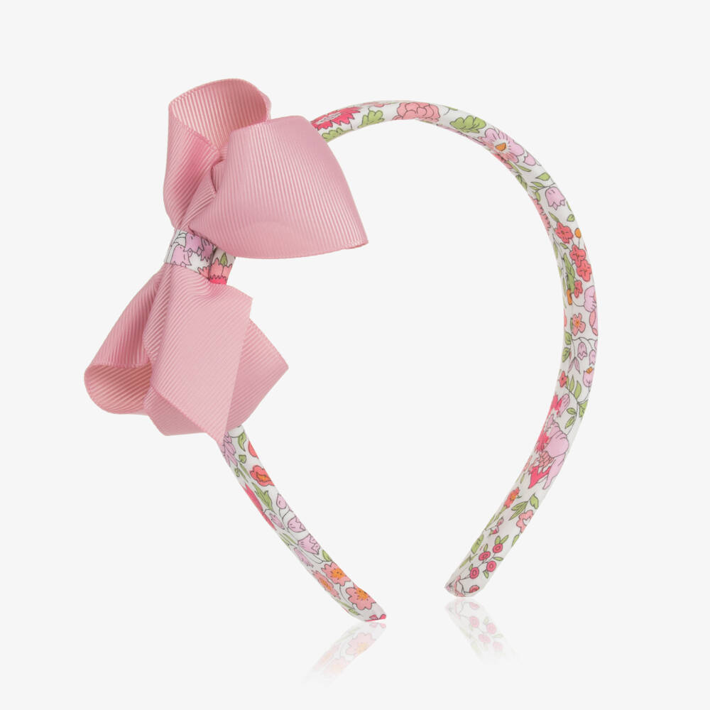 Milledeux-Girls Pink Liberty Fabric Hairband | Childrensalon