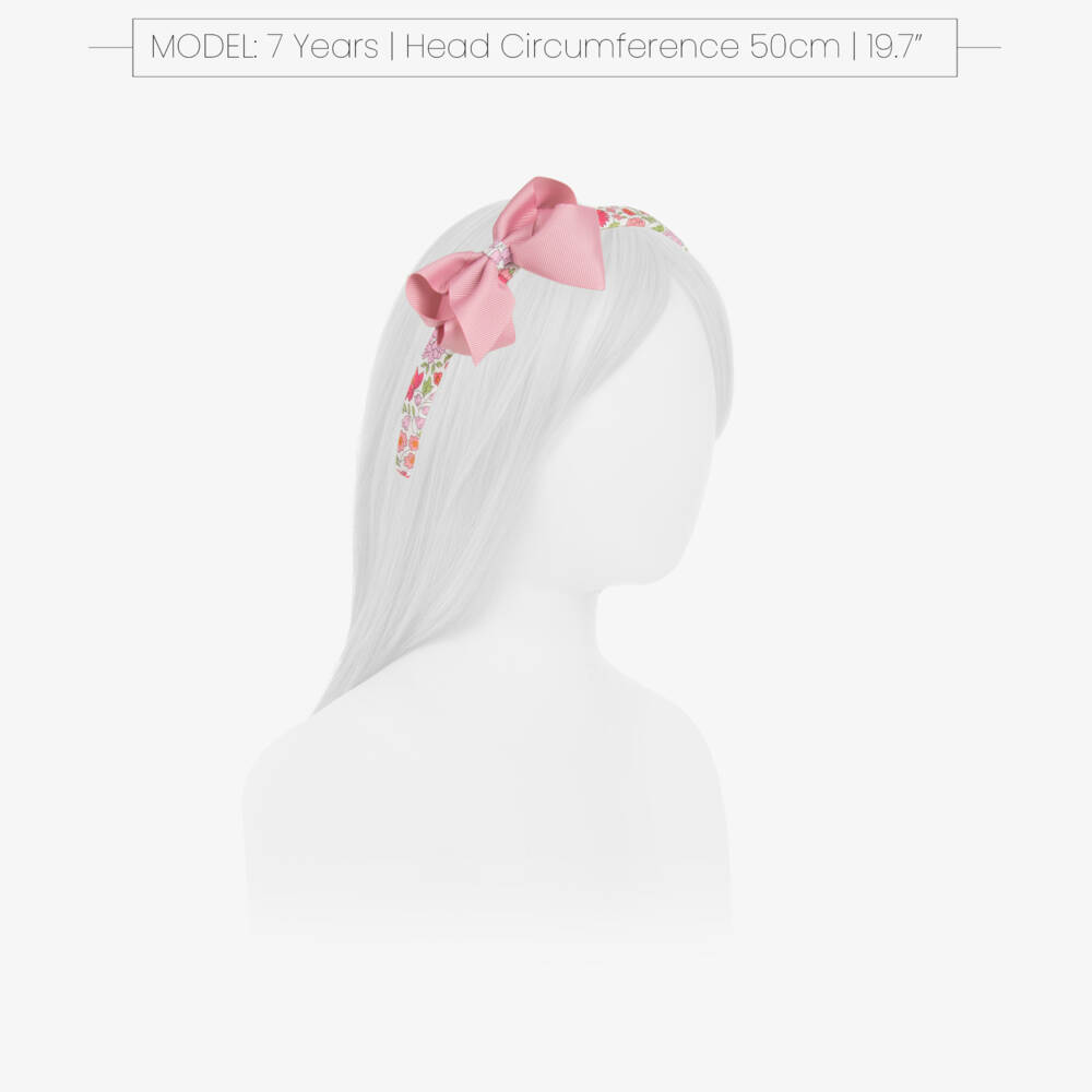 Milledeux-Girls Pink Liberty Fabric Hairband | Childrensalon