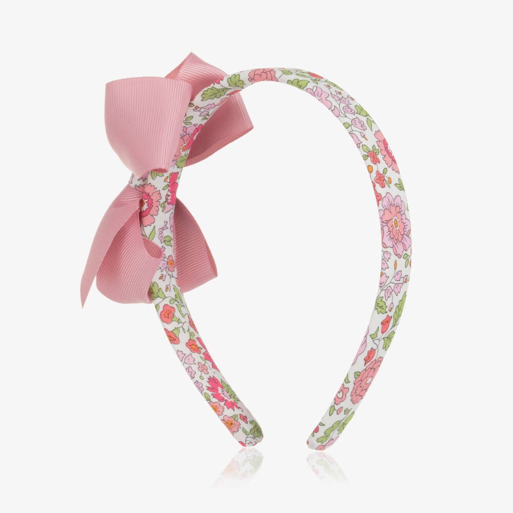 Milledeux-Girls Pink Liberty Fabric Hairband | Childrensalon