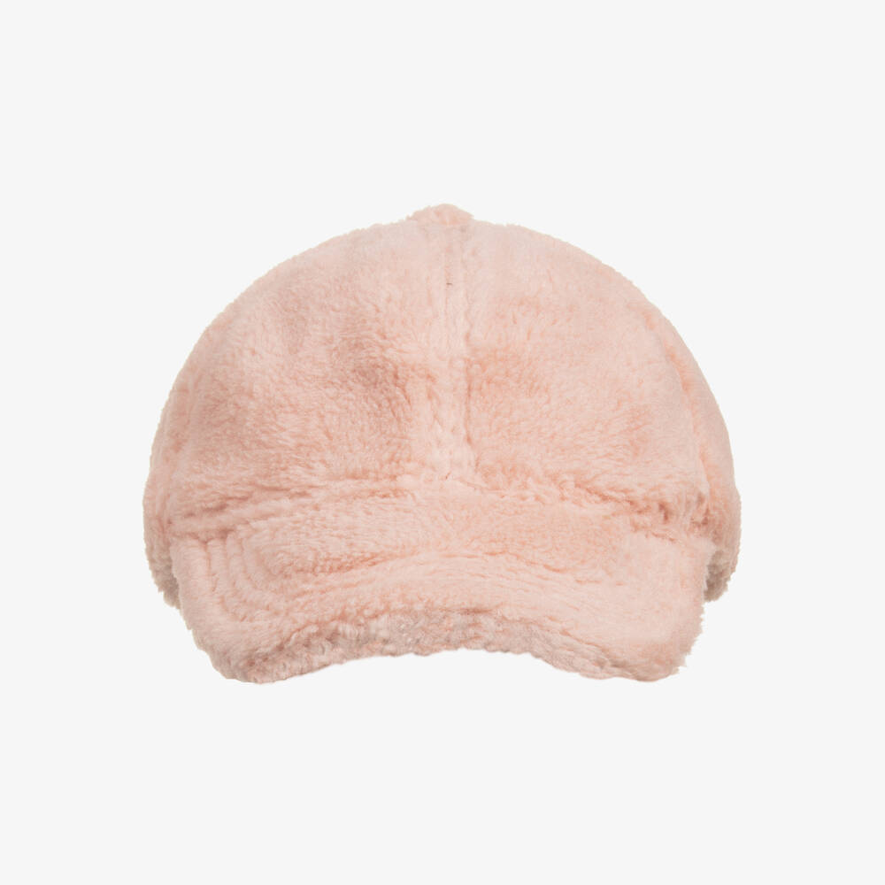 Milledeux-Girls Pink Teddy Fleece Cap | Childrensalon