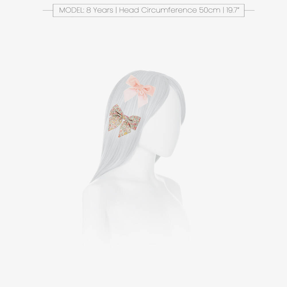 Milledeuх-Girls Pink Velvet & Liberty Fabric Hair Clips (2 Pack) | Childrensalon