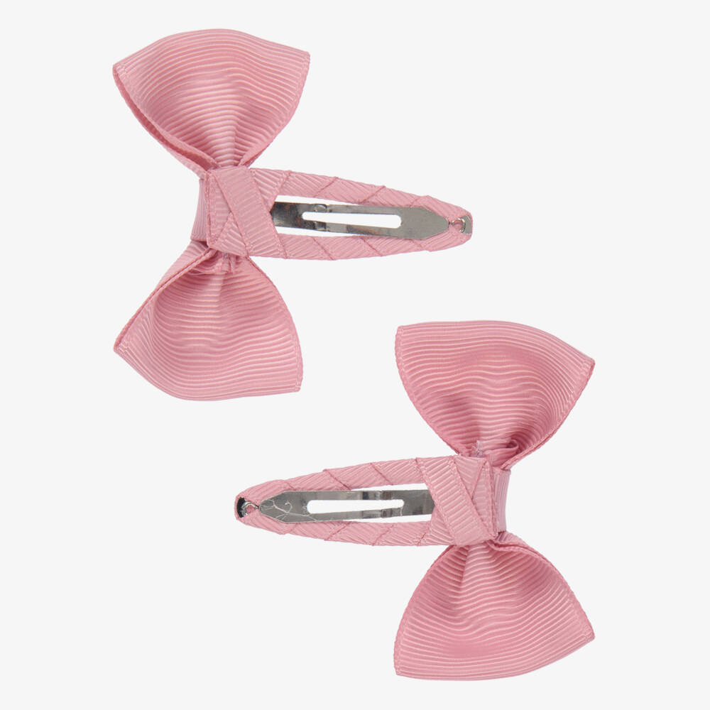Milledeux-Pink Bow Hair Clips (2 Pack) | Childrensalon
