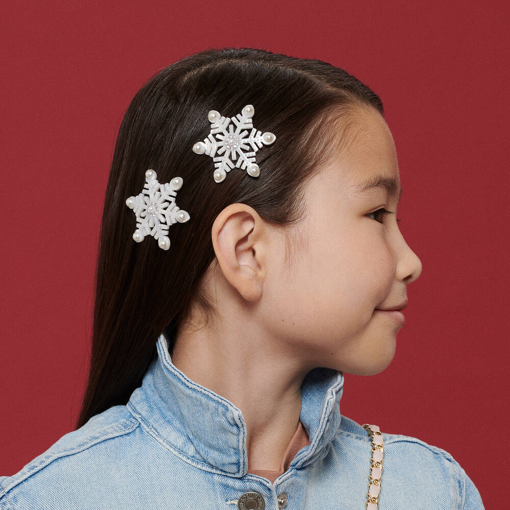 Milledeux-Snowflake Hair Clip (5cm) | Childrensalon