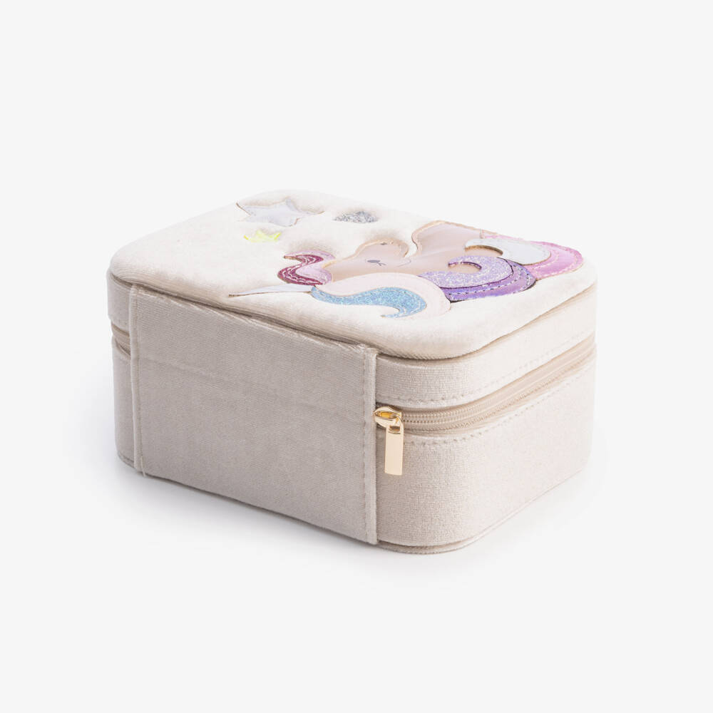 Mimi & Lula-Beige Unicorn Jewellery Box (15cm) | Childrensalon