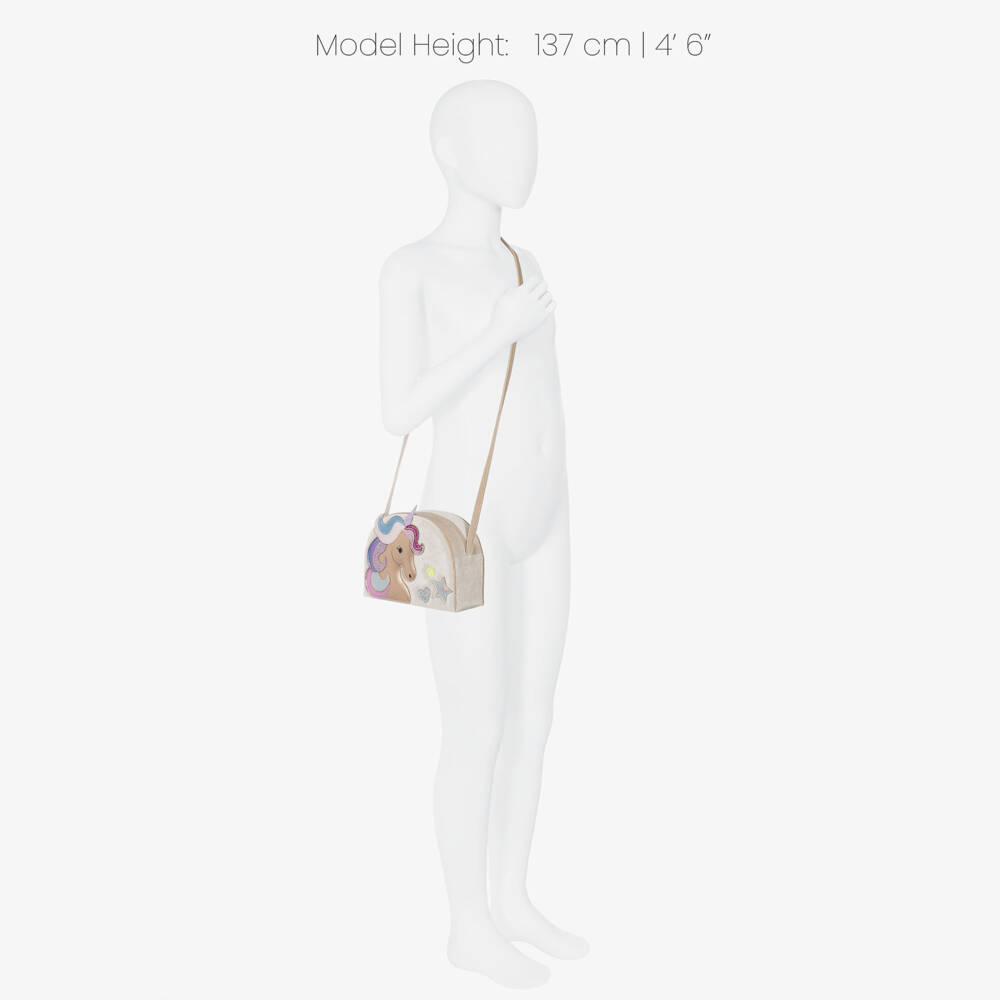 Mimi & Lula-Beige Unicorn Shoulder Bag (18cm) | Childrensalon