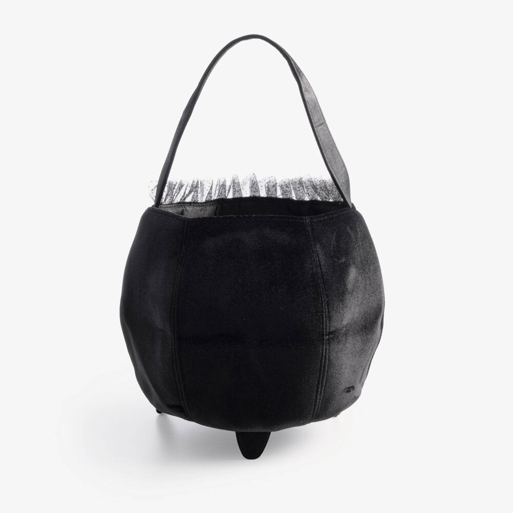 Mimi & Lula-Black Couldron Trick Or Treat Bag (20cm) | Childrensalon