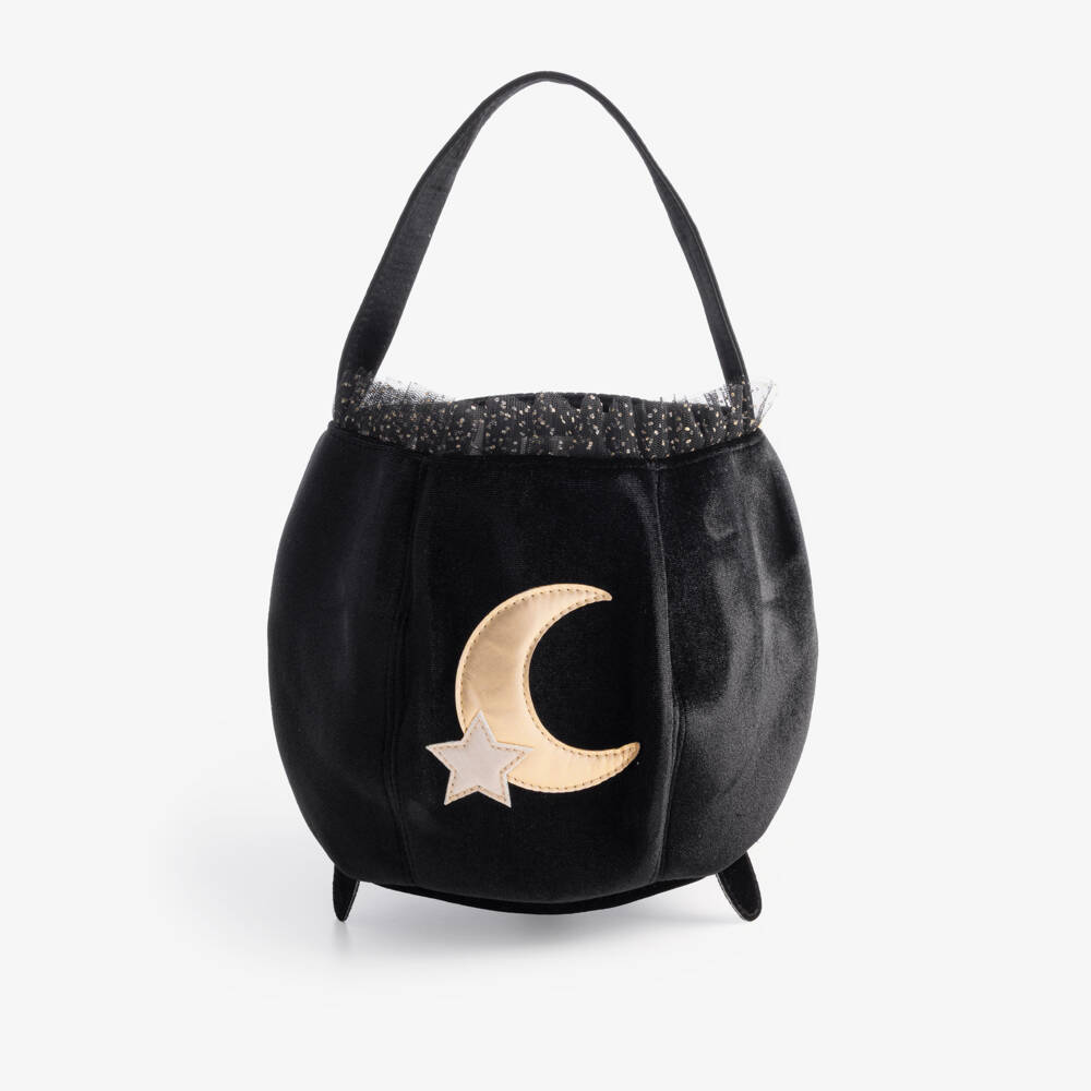 Mimi & Lula-Black Couldron Trick Or Treat Bag (20cm) | Childrensalon