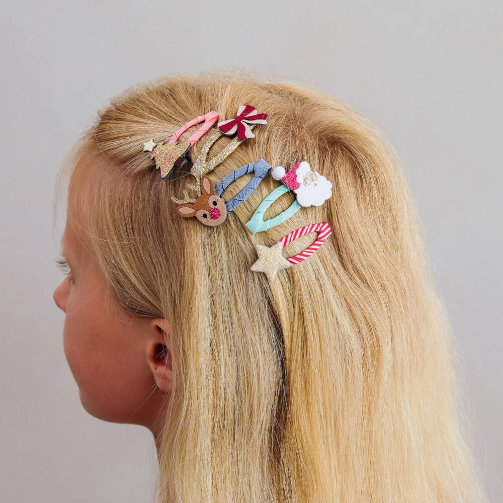Mimi & Lula-Colourful & Sparkly Christmas Hair Clips (5 pack) | Childrensalon