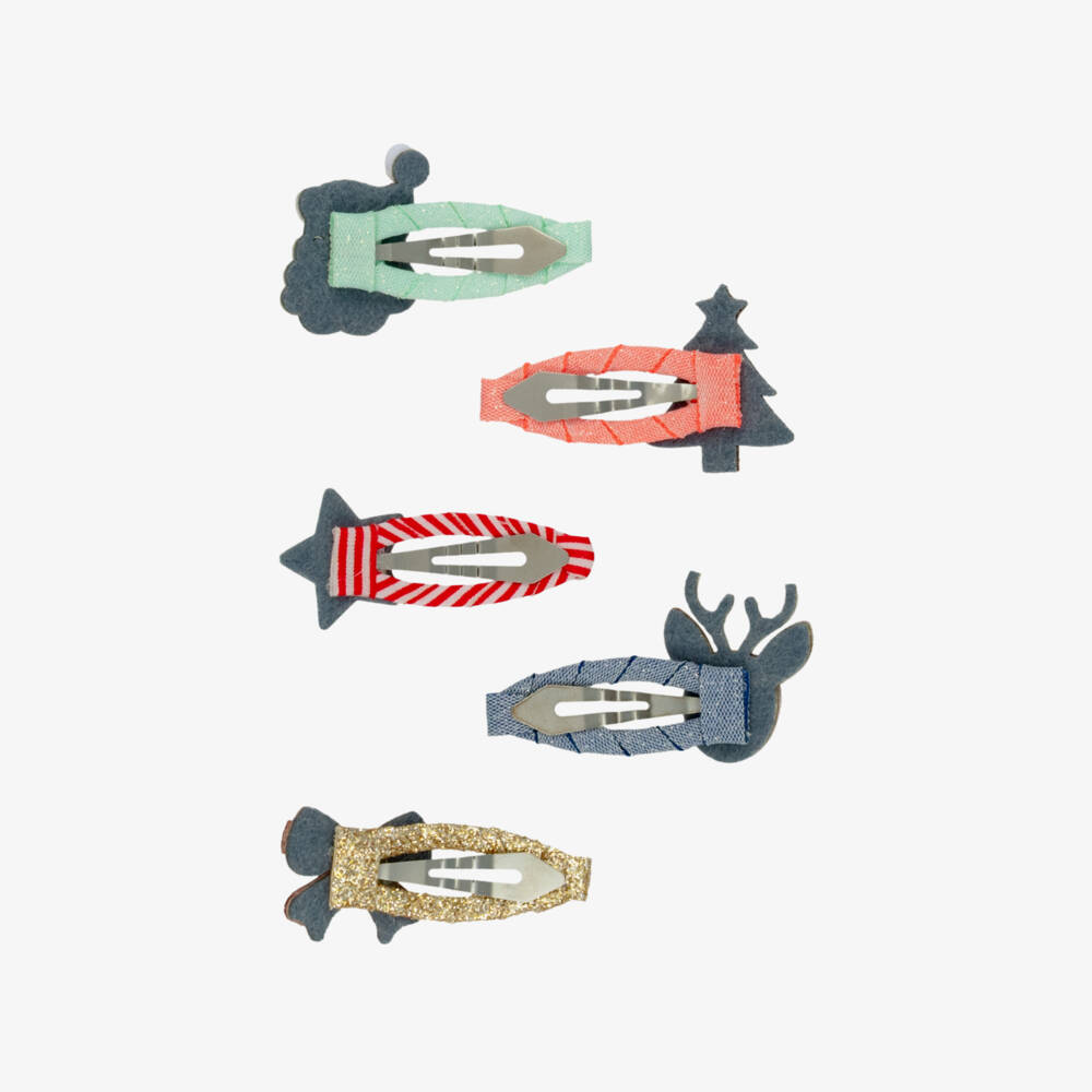 Mimi & Lula-Colourful & Sparkly Christmas Hair Clips (5 pack) | Childrensalon