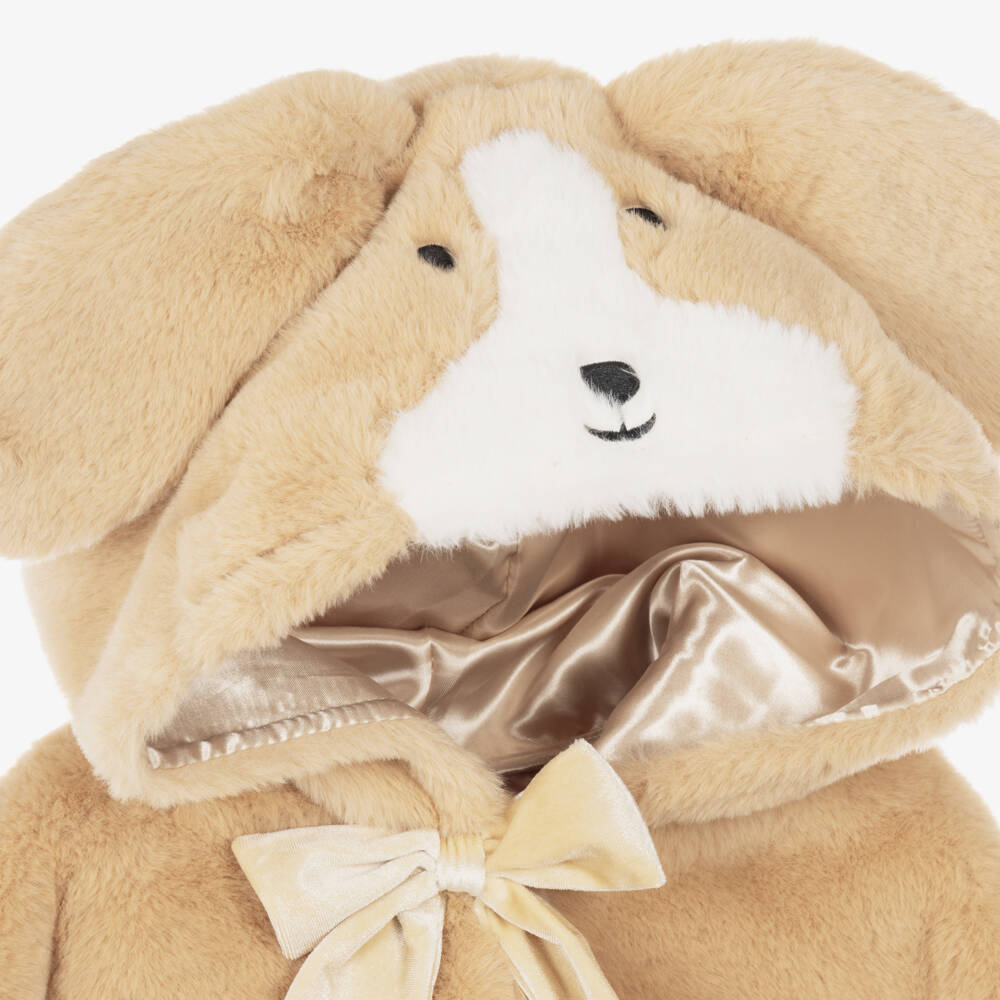 Mimi & Lula-Girls Beige Faux Fur Puppy Cape | Childrensalon