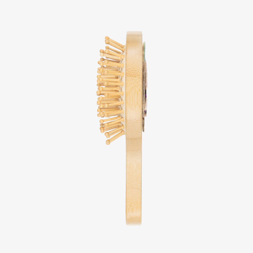 Mimi & Lula-Girls Beige Unicorn Design Wooden Hair Brush | Childrensalon