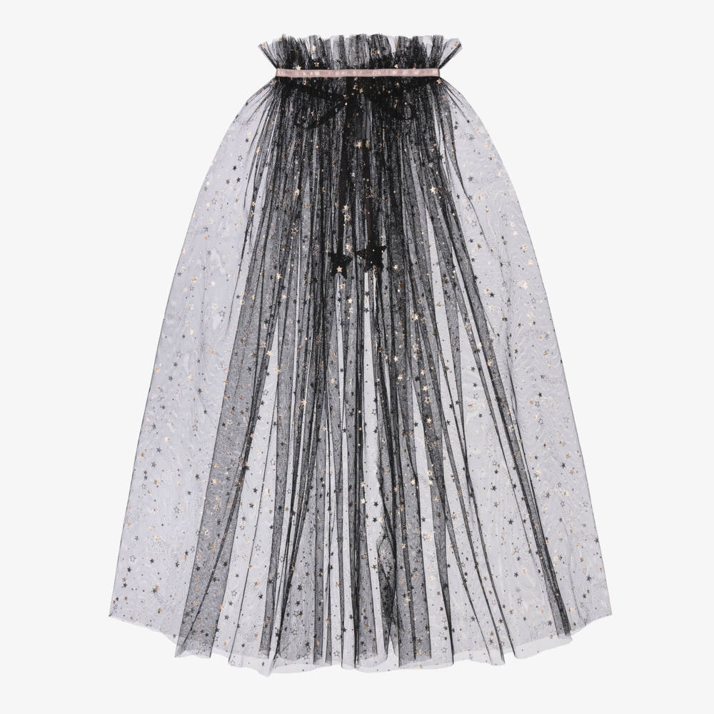 Mimi & Lula-Girls Black Tulle Ethel Witch Cape | Childrensalon