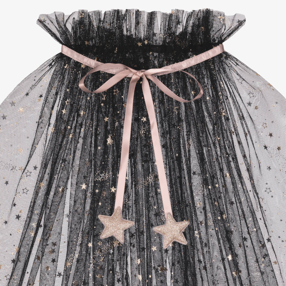 Mimi & Lula-Girls Black Tulle Ethel Witch Cape | Childrensalon