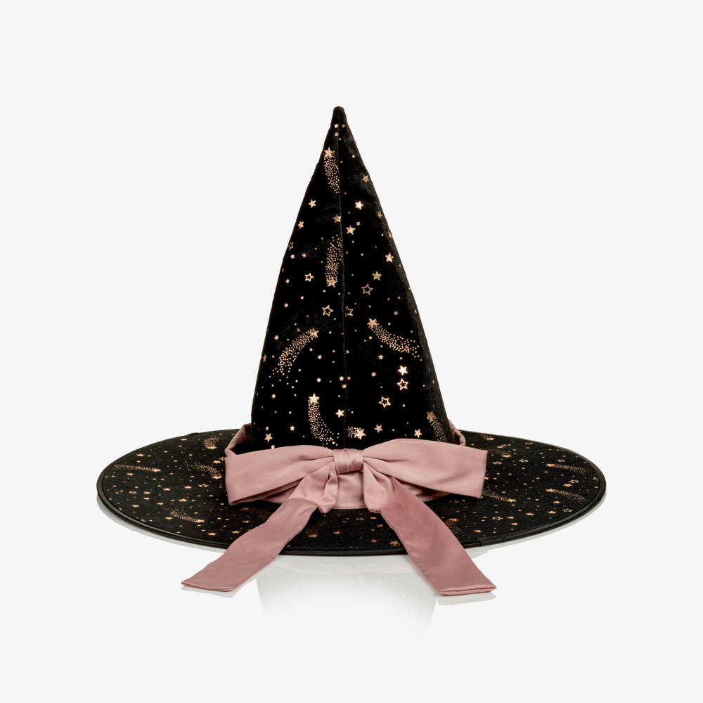 Mimi & Lula-Girls Black Velvet Ethel Witch Hat | Childrensalon