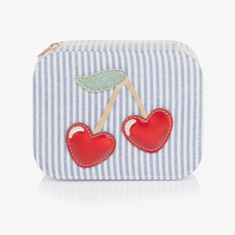 Mimi & Lula-Girls Blue & White Striped Jewellery Box (15cm) | Childrensalon