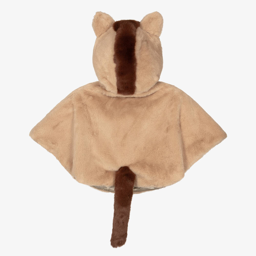 Mimi & Lula-Girls Brown Faux Fur Horse Cape | Childrensalon