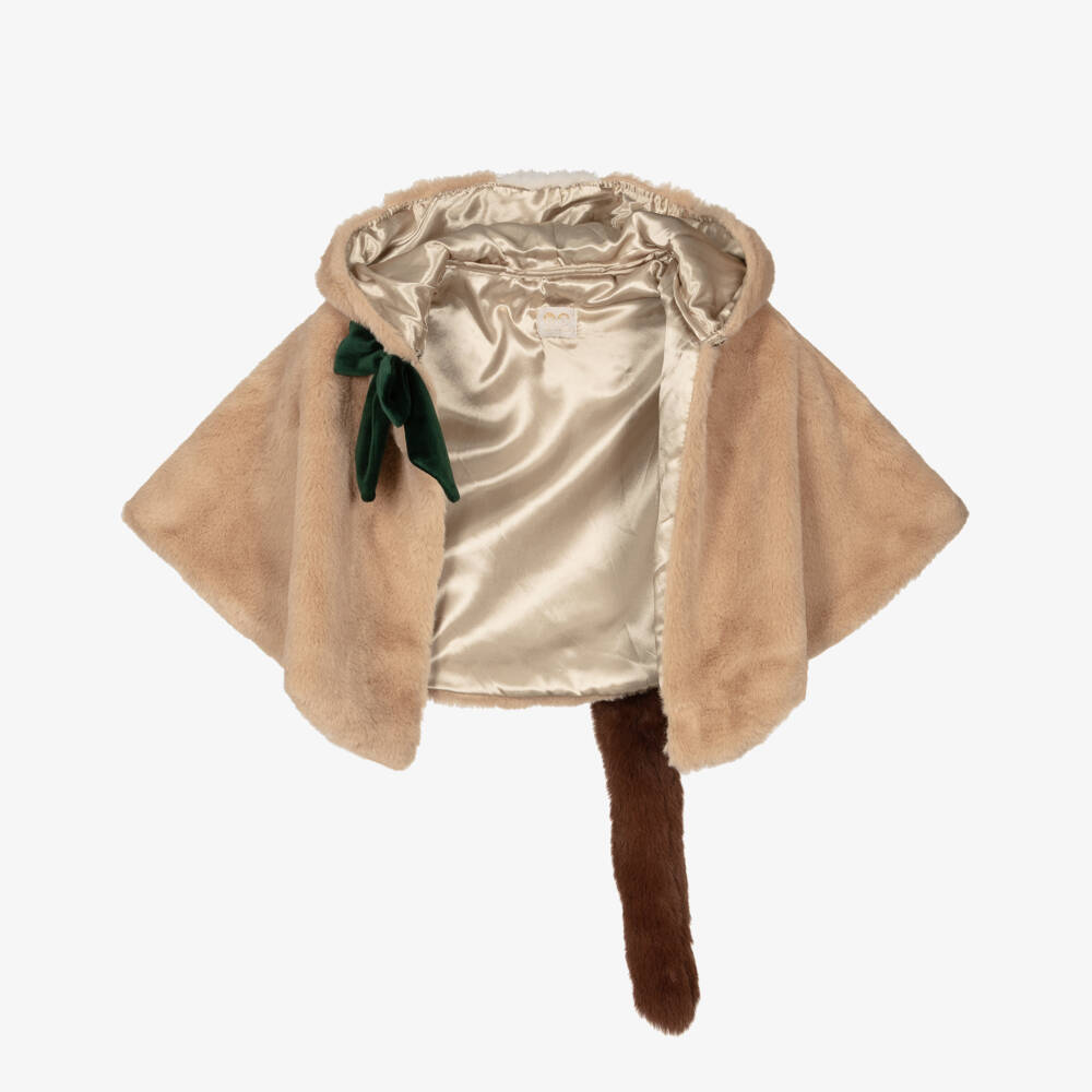 Mimi & Lula-Girls Brown Faux Fur Horse Cape | Childrensalon