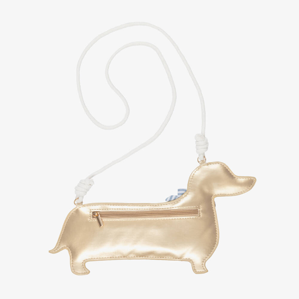 Mimi & Lula-Girls Brown Sausage Dog Bag (29cm) | Childrensalon