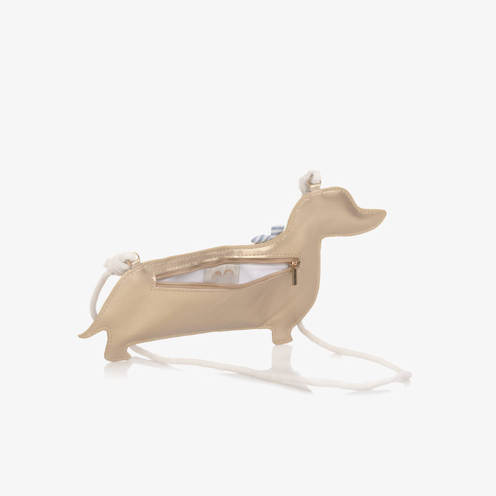 Mimi & Lula-Girls Brown Sausage Dog Bag (29cm) | Childrensalon