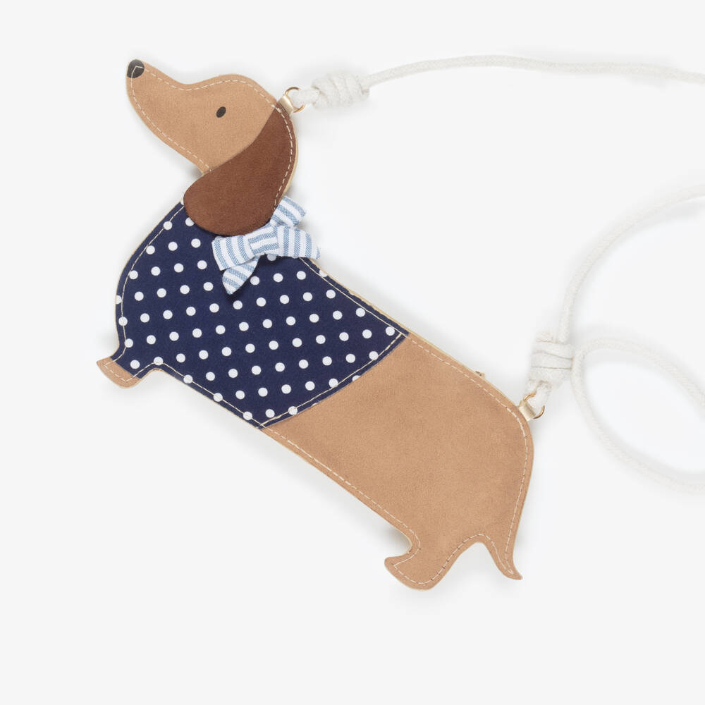 Mimi & Lula-Girls Brown Sausage Dog Bag (29cm) | Childrensalon