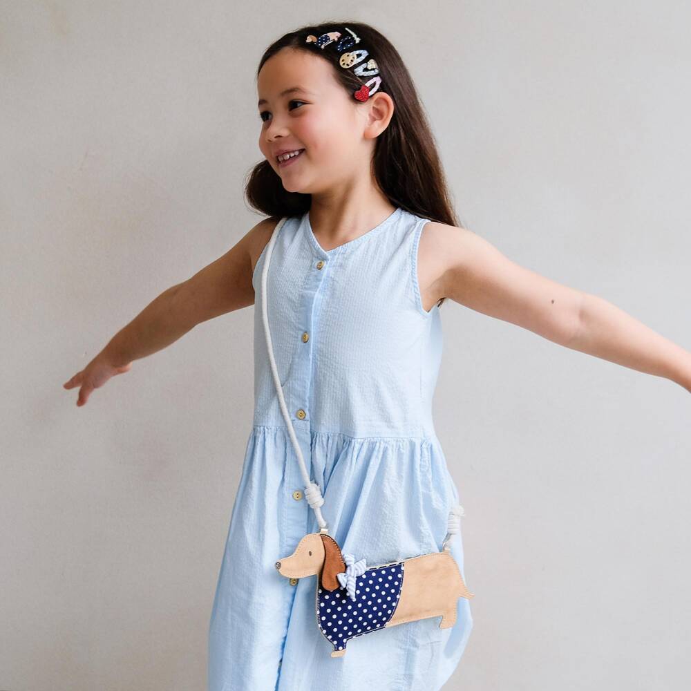 Mimi & Lula-Girls Brown Sausage Dog Bag (29cm) | Childrensalon