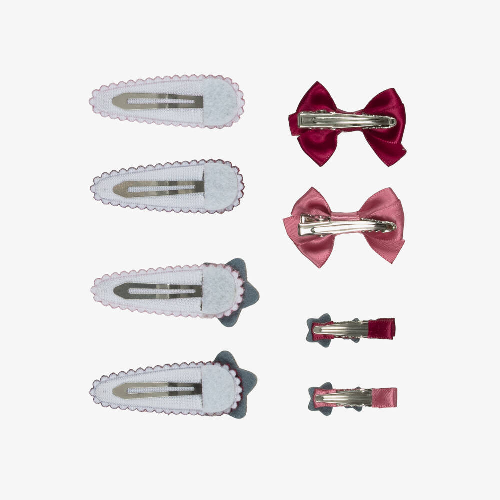 Mimi & Lula-Girls Burgundy & Pink Hair Accessories Set in Gift Pouch | Childrensalon