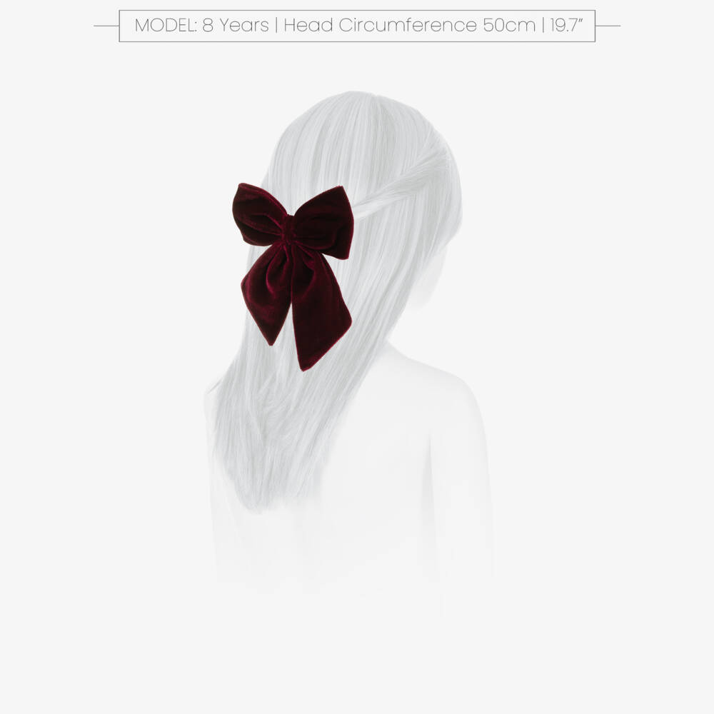 Mimi & Lula-Girls Burgundy Red Tartan & Velvet Bow Hair Clips (2 Pack) | Childrensalon