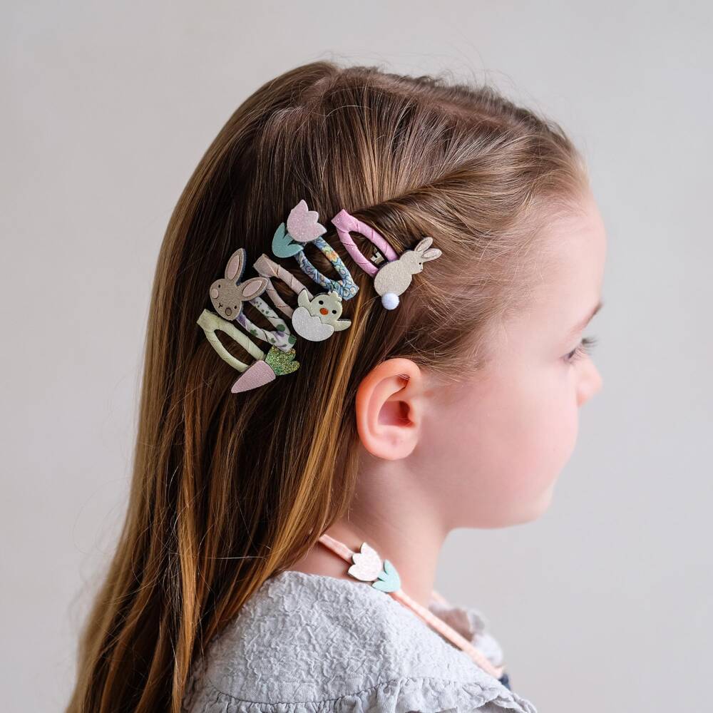 Mimi & Lula-Girls Easter Bunny & Chick Mini Hair Clips (5 Pack) | Childrensalon